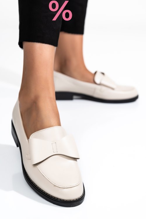 Mocasini bej piele naturala 2s77110