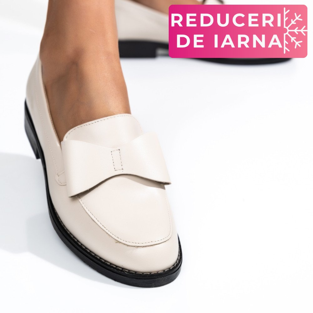 MOCASINI BEJ PIELE NATURALA 2S77110