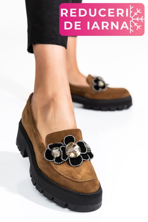 Mocasini maro piele naturala intoarsa 2s7723