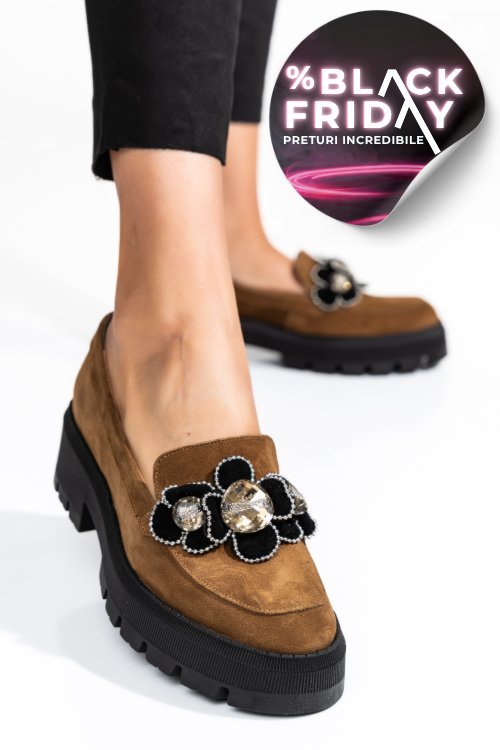 Mocasini maro piele naturala intoarsa 2s7723