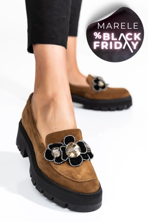 Mocasini maro piele naturala intoarsa 2s7723