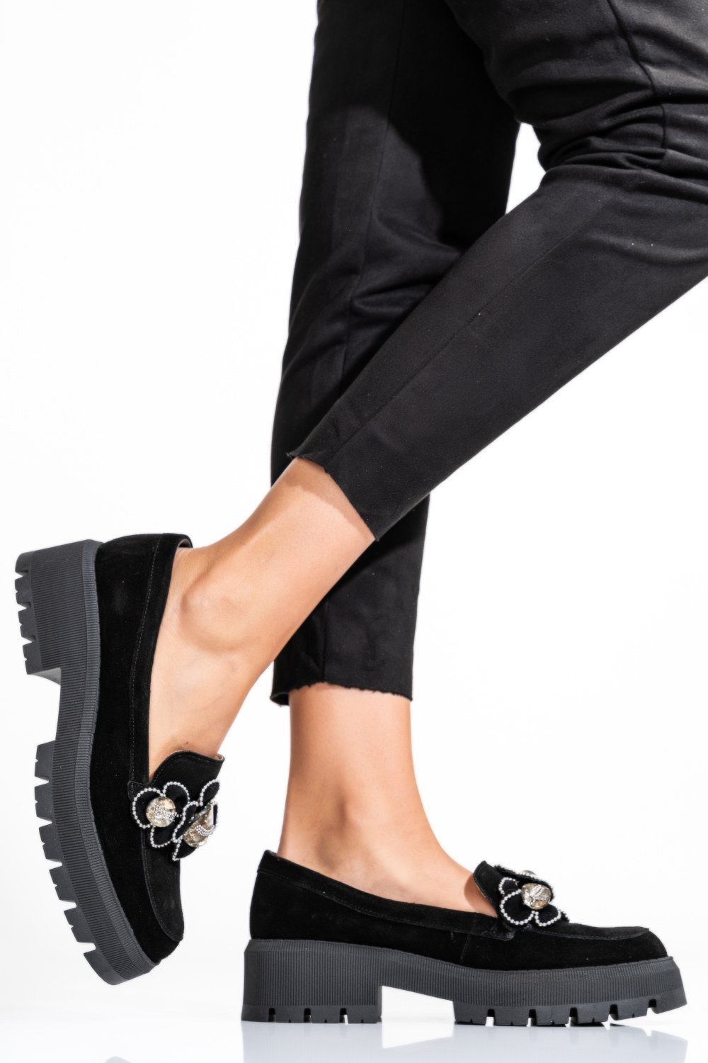 MOCASINI NEGRI PIELE NATURALA INTOARSA 2S7723