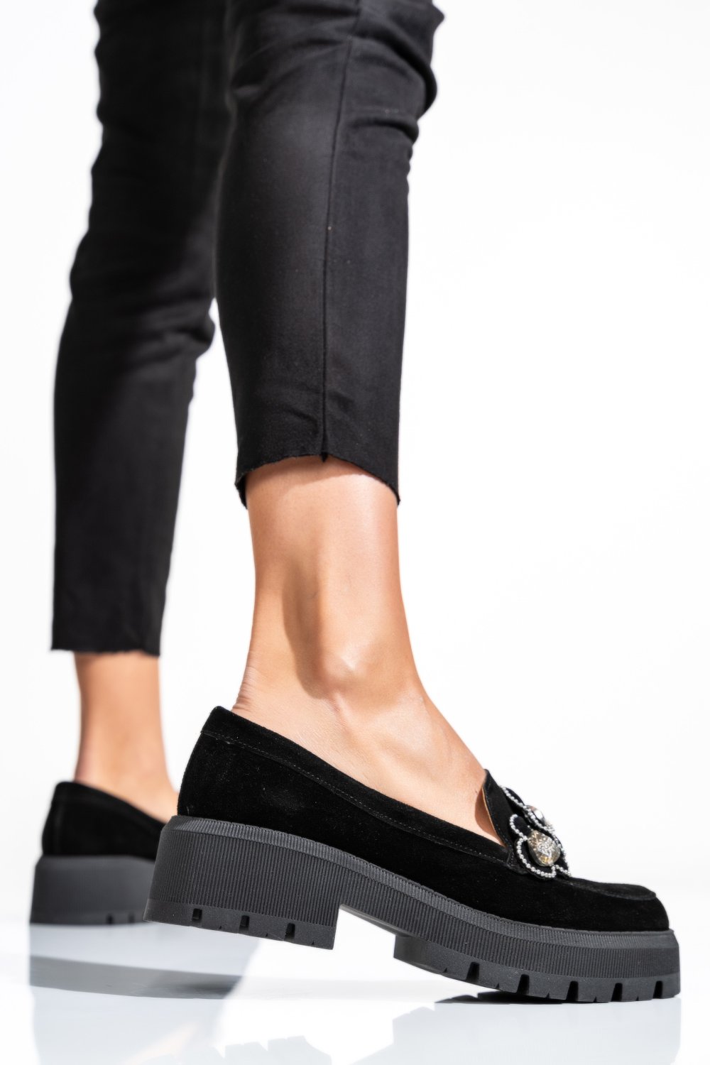 MOCASINI NEGRI PIELE NATURALA INTOARSA 2S7723