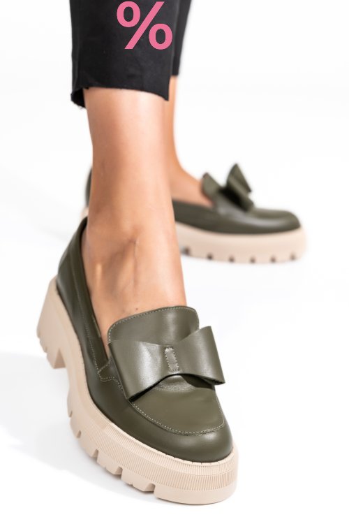 Mocasini olive piele naturala 2s77115