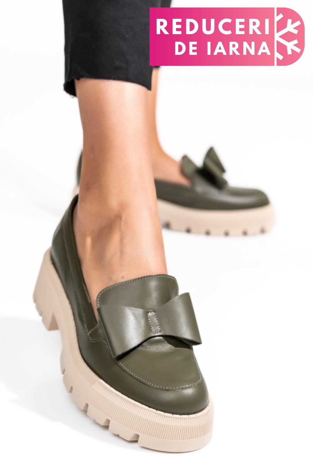 MOCASINI OLIVE PIELE NATURALA 2S77115