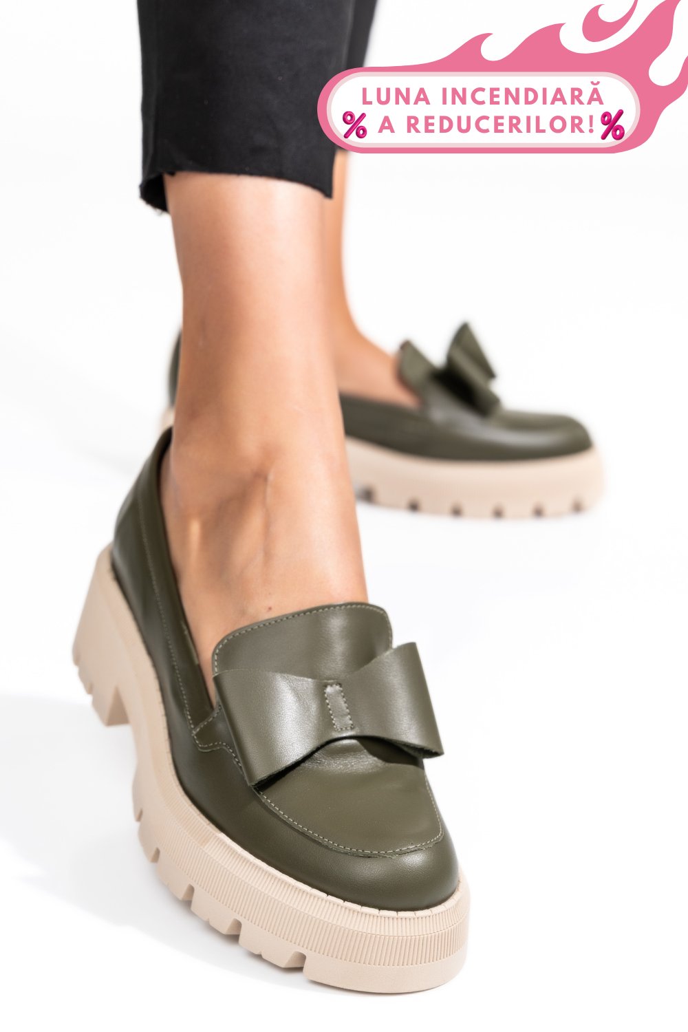 MOCASINI OLIVE PIELE NATURALA 2S77115