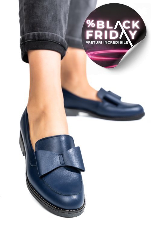 Mocasini femei piele naturala bleumarin 2s77110