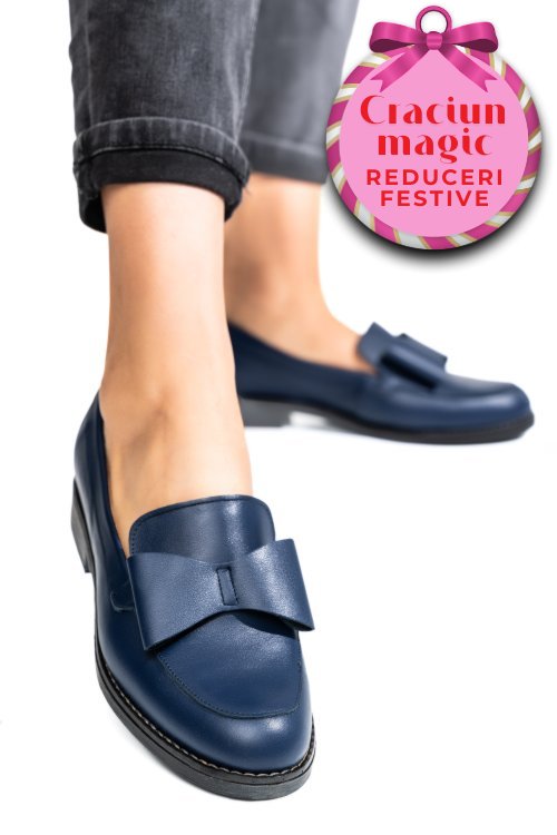 Mocasini femei piele naturala bleumarin 2s77110