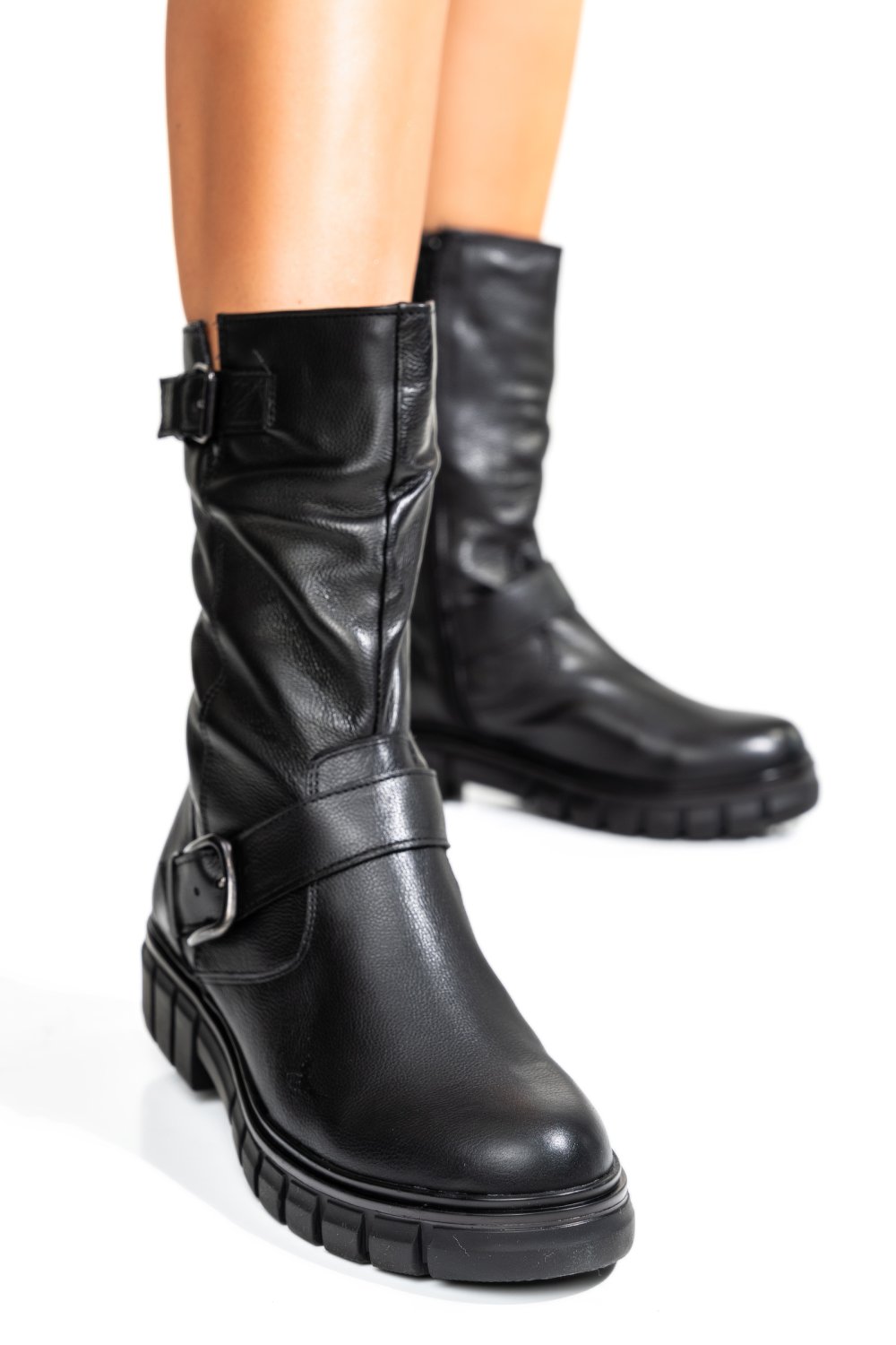 CIZME FEMEI PIELE NATURALA NEGRE 7S77902