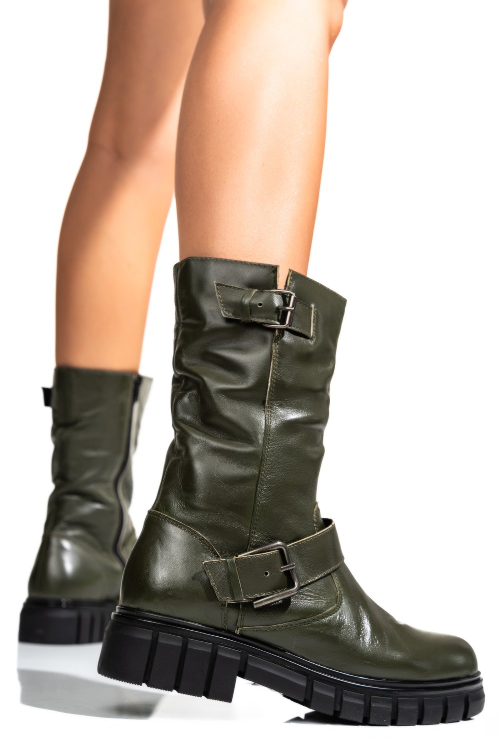 CIZME FEMEI PIELE NATURALA KHAKI  7S77902