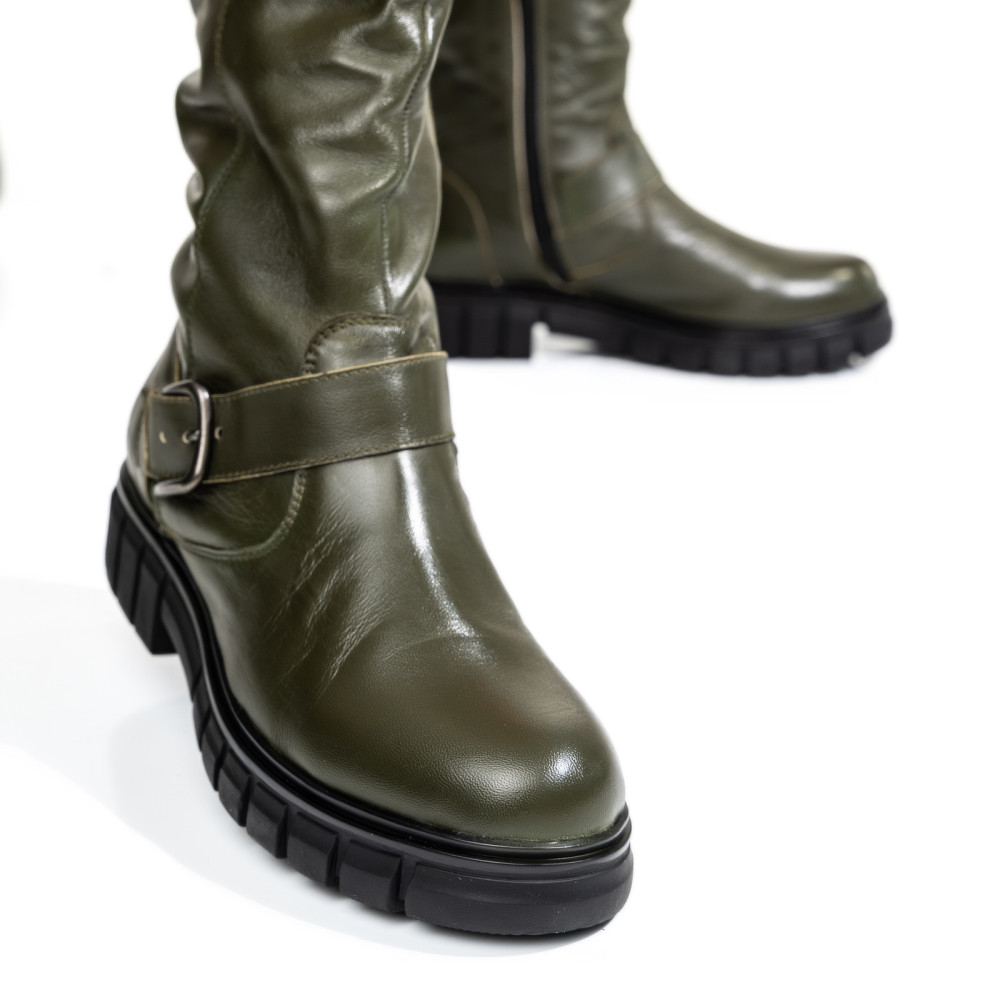 GHETE FEMEI PIELE NATURALA KHAKI  7S77902