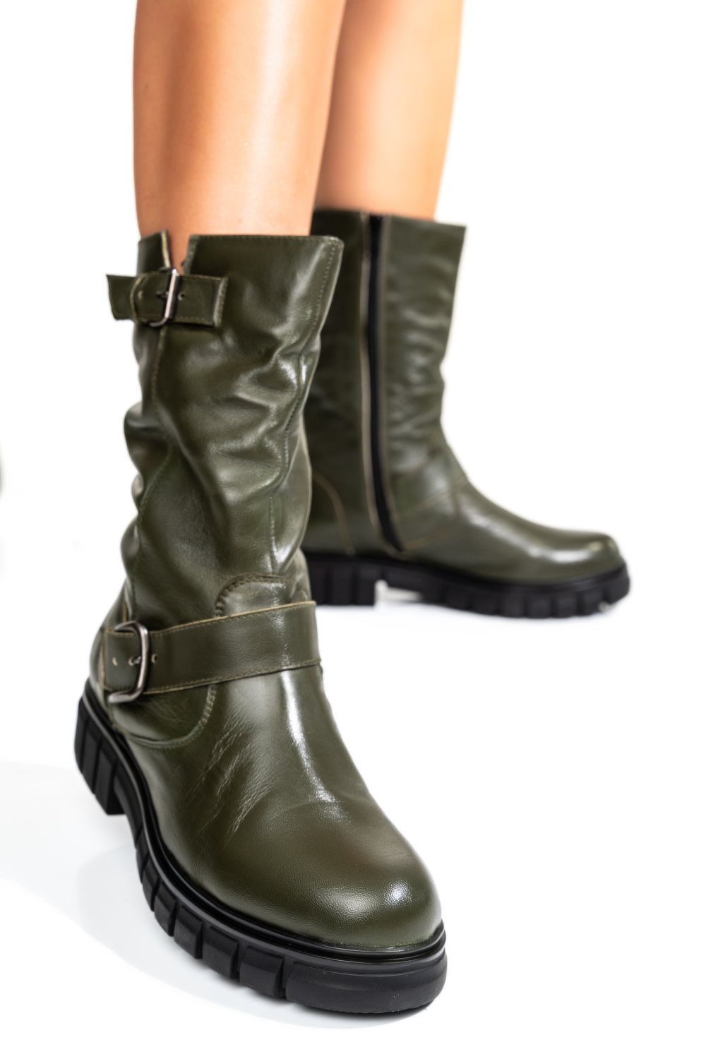 GHETE FEMEI PIELE NATURALA KHAKI  7S77902