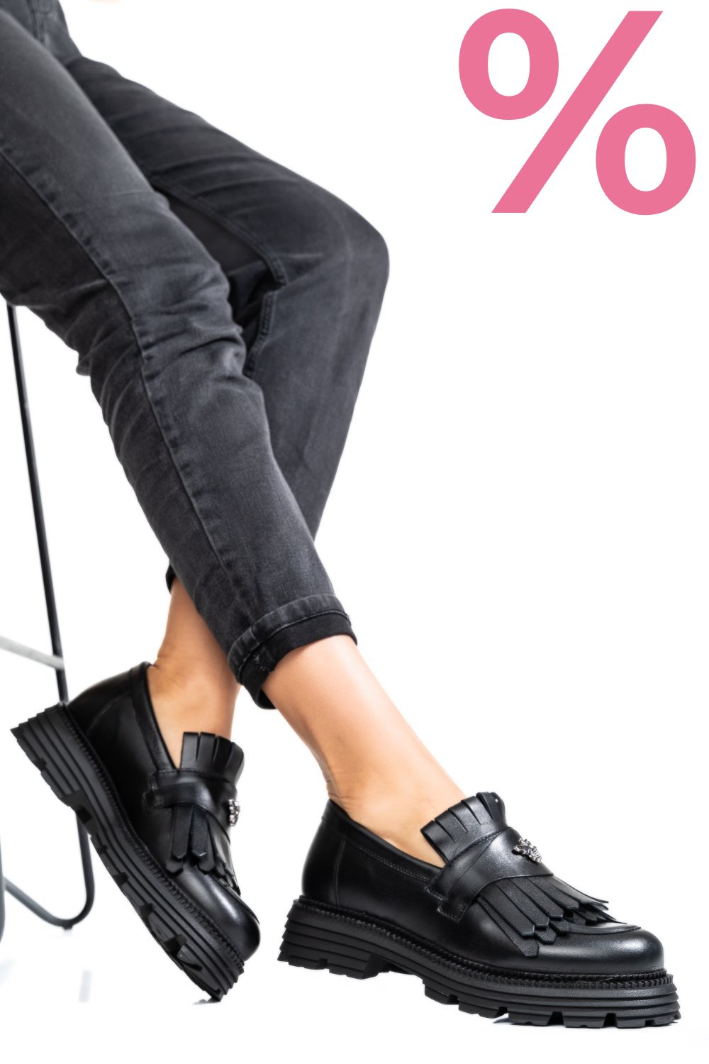 MOCASINI DAMA PIELE NATURALA BLACK 3S7795