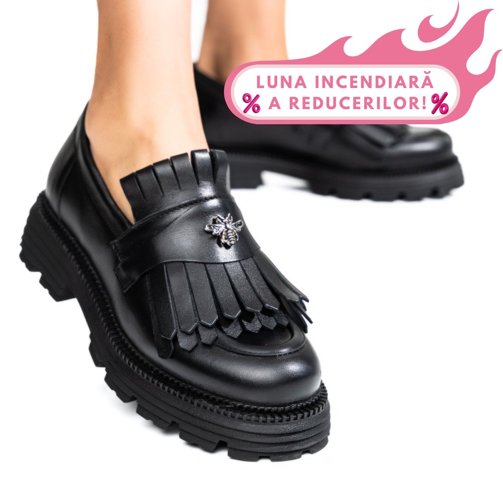MOCASINI DAMA PIELE NATURALA BLACK 3S7795