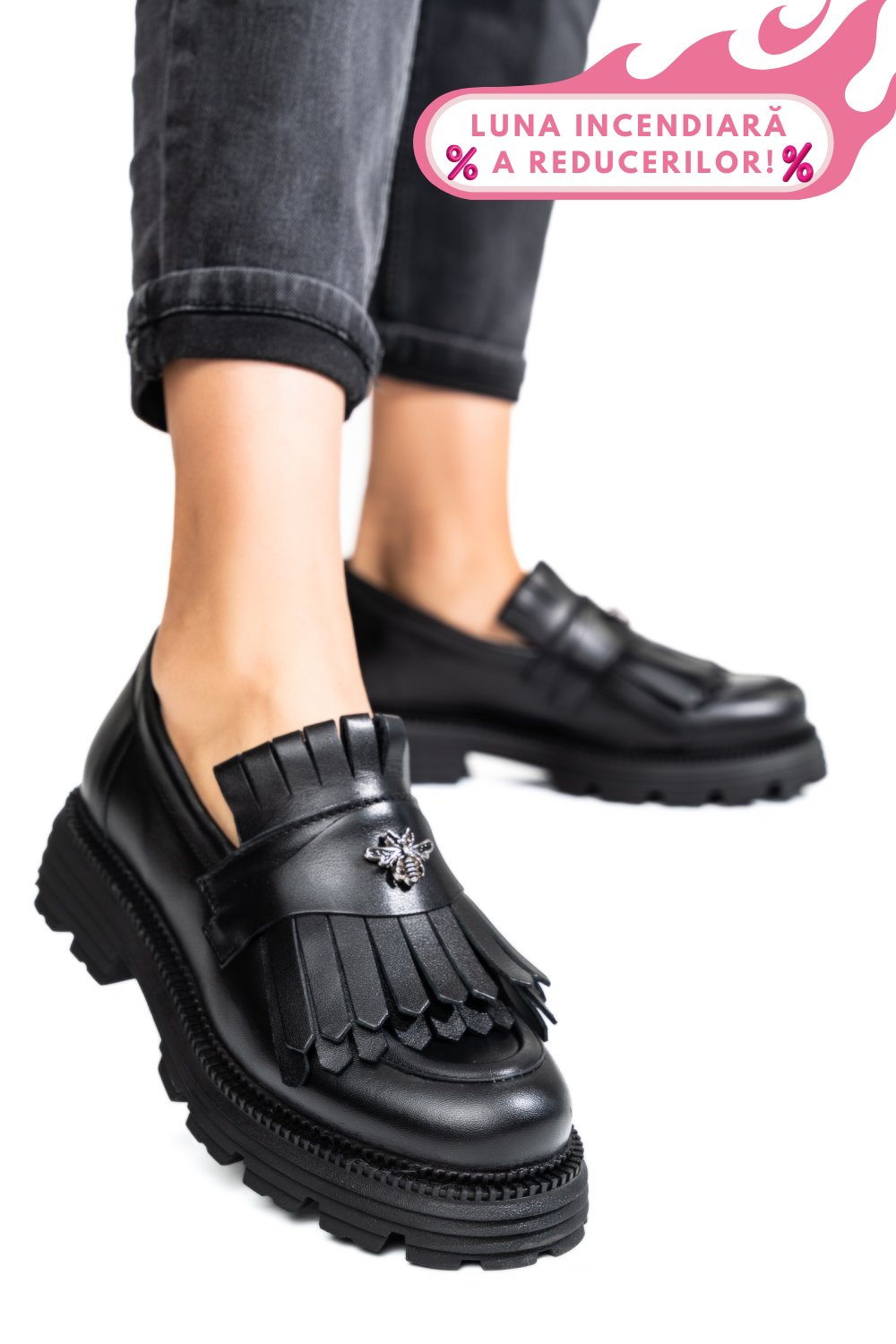MOCASINI DAMA PIELE NATURALA BLACK 3S7795