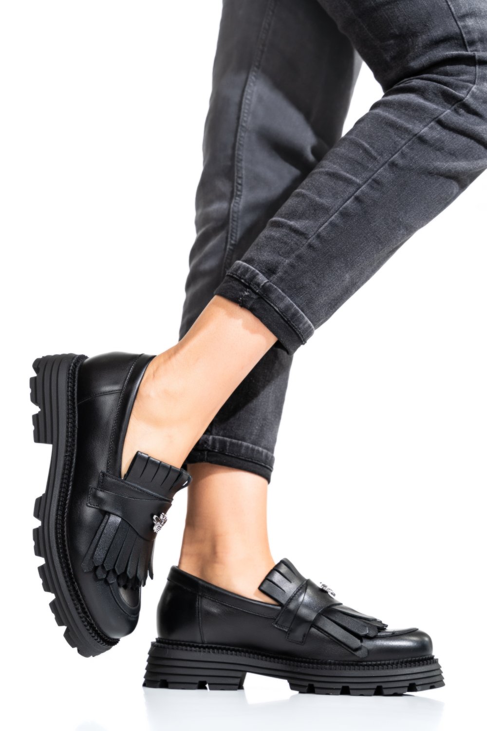 MOCASINI DAMA PIELE NATURALA BLACK 3S7795