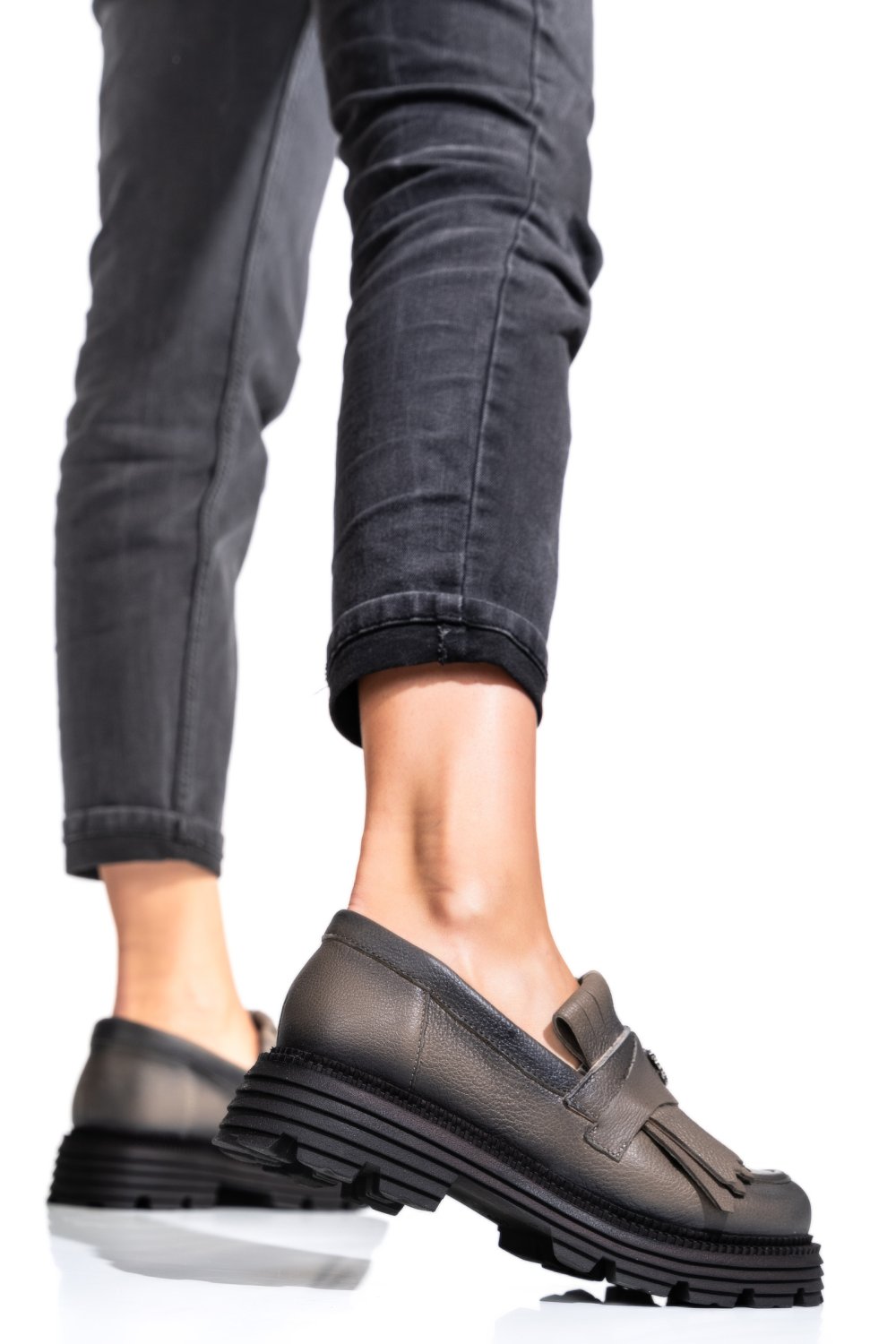 MOCASINI DAMA PIELE NATURALA PEWTER 3S7795