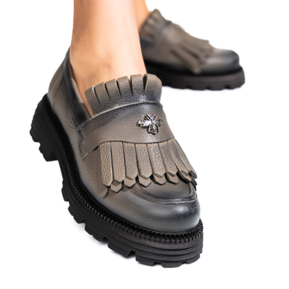 MOCASINI DAMA PIELE NATURALA PEWTER 3S7795