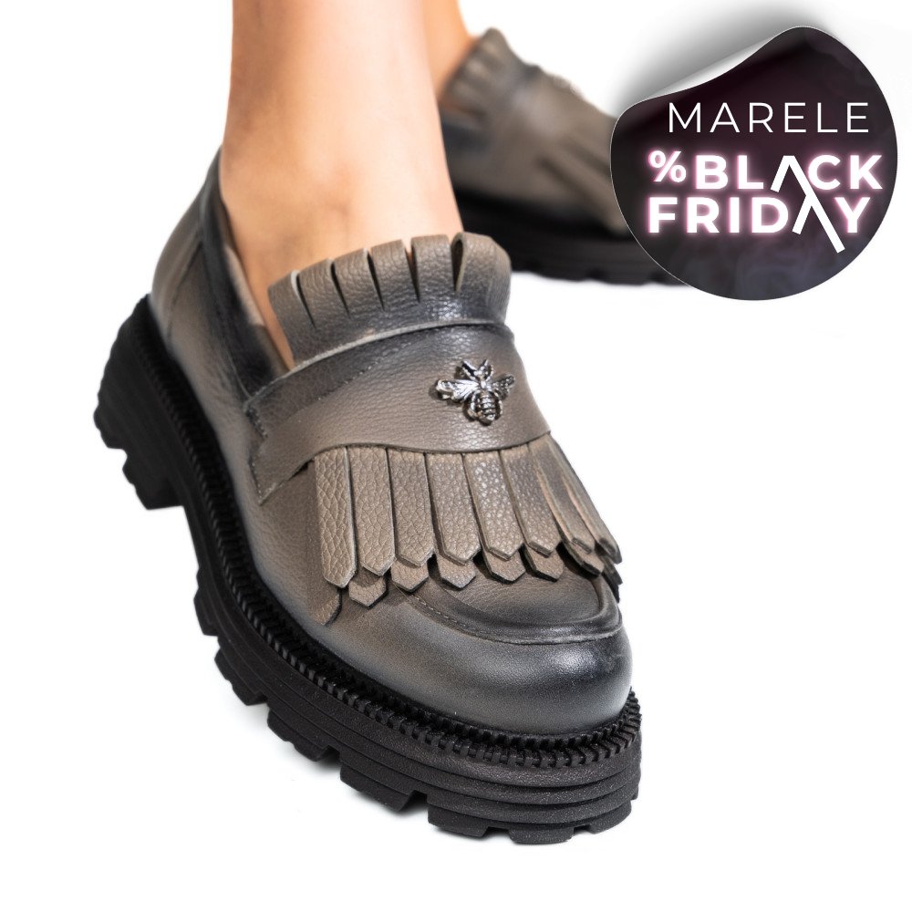 MOCASINI DAMA PIELE NATURALA PEWTER 3S7795