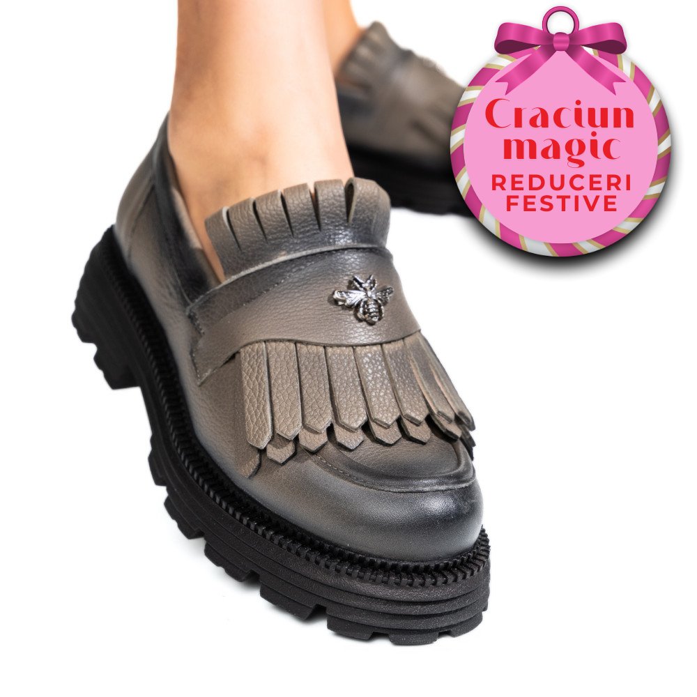 MOCASINI DAMA PIELE NATURALA PEWTER 3S7795