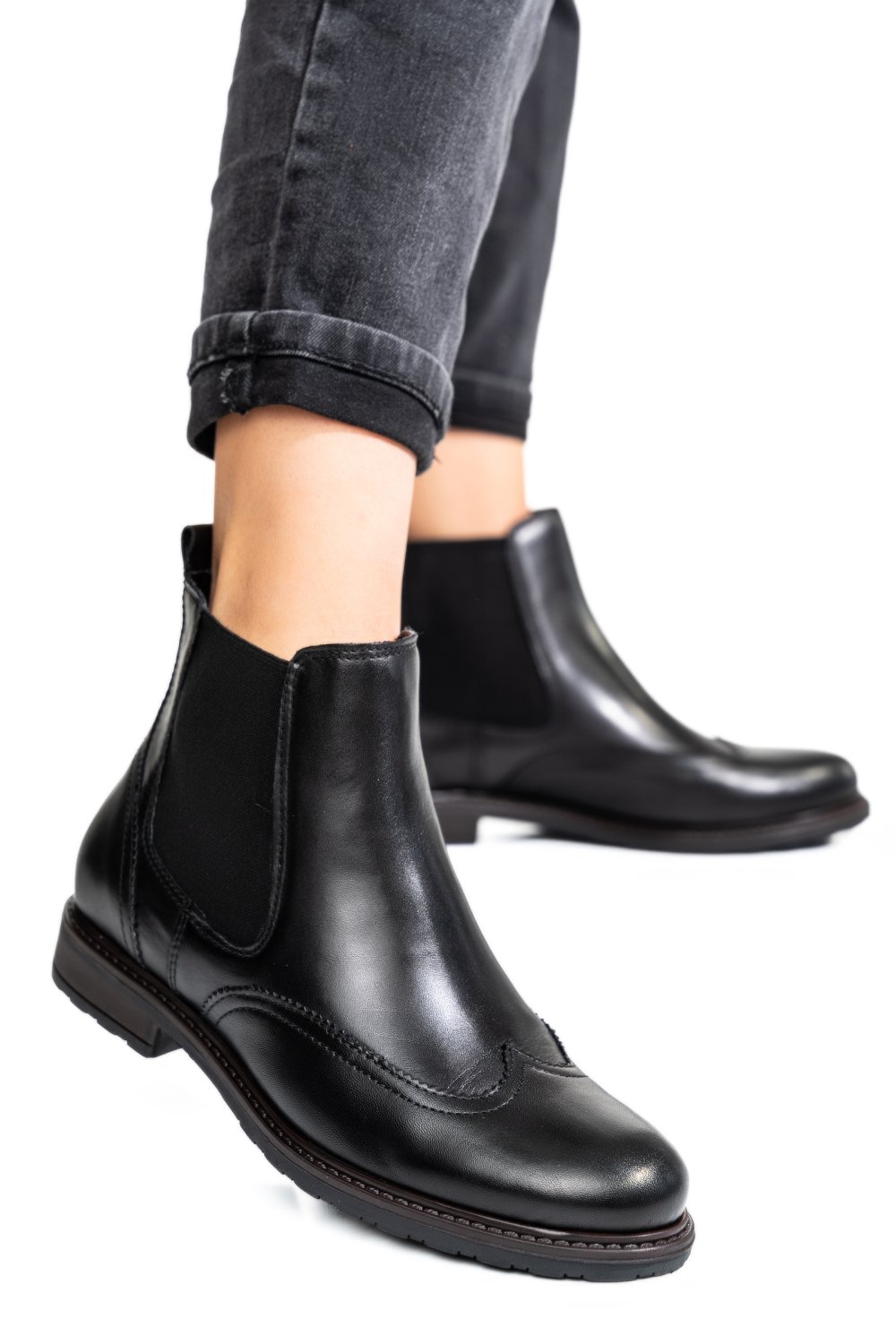 GHETE DAMA PIELE NATURALA NEGRE 6S77483