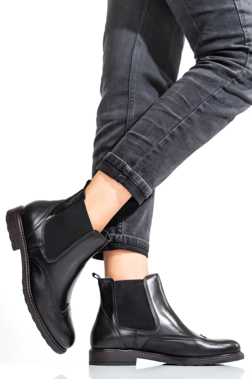 GHETE DAMA PIELE NATURALA NEGRE 6S77483