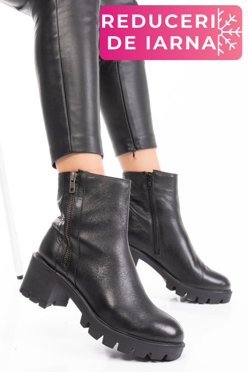 Ghete dama piele naturala negre 7s77765