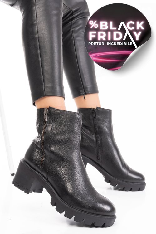 Ghete dama piele naturala negre 7s77765