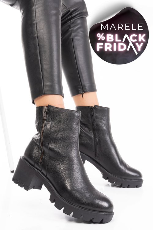 Ghete dama piele naturala negre 7s77765