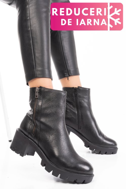 Ghete dama piele naturala negre 7s77765