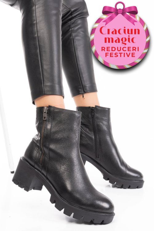 Ghete dama piele naturala negre 7s77765