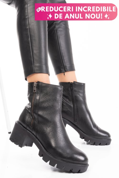 Ghete dama piele naturala negre 7s77765