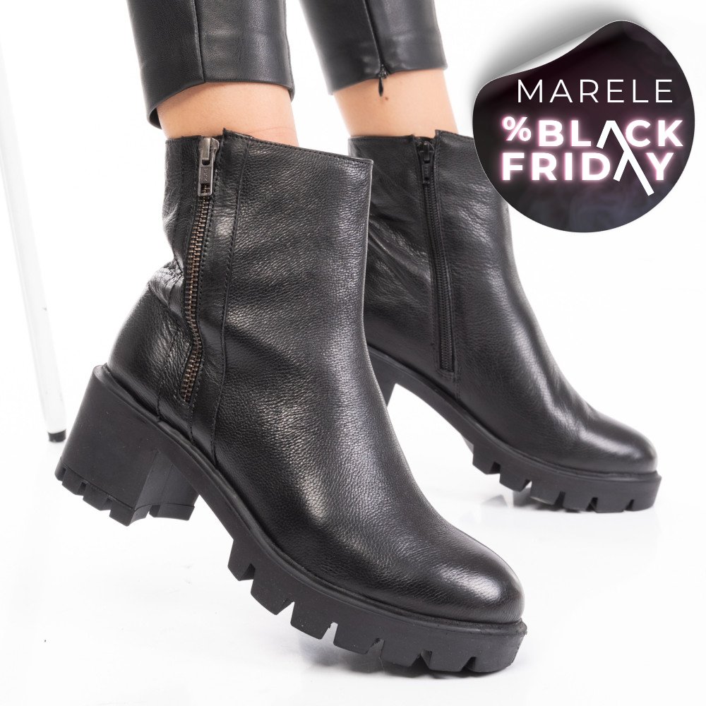 GHETE DAMA PIELE NATURALA NEGRE 7S77765