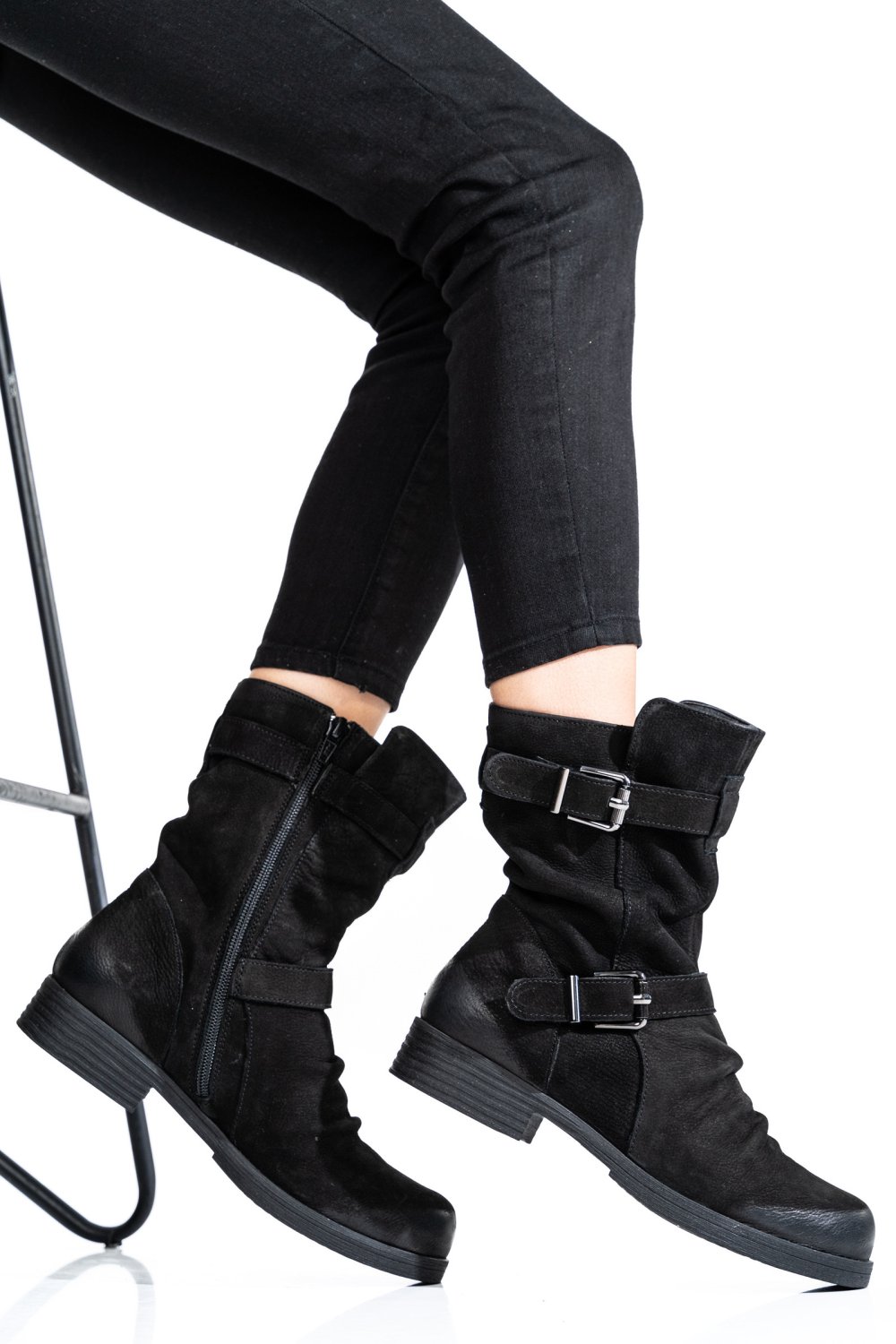 GHETE NEGRE PIELE NATURALA 1S77064