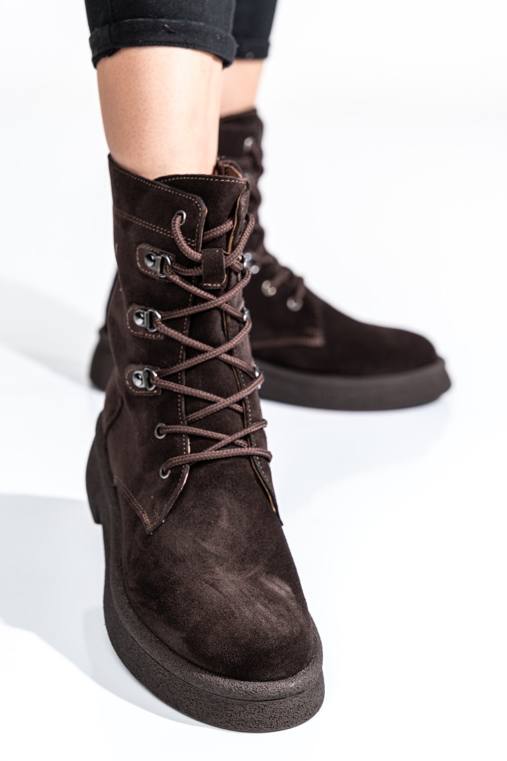 GHETE FEMEI PIELE NATURALA INTOARSA MARO INCHIS 2S7732-050SP