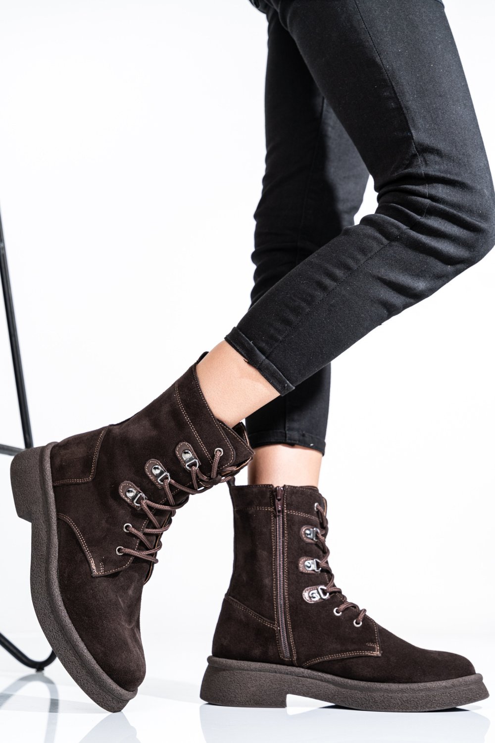 GHETE FEMEI PIELE NATURALA INTOARSA MARO INCHIS 2S7732-050SP