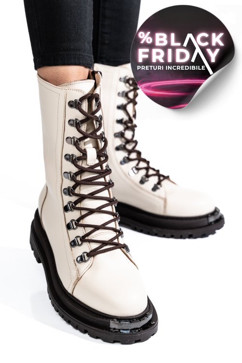 Ghete dama piele naturala  bej 2s7732-037np