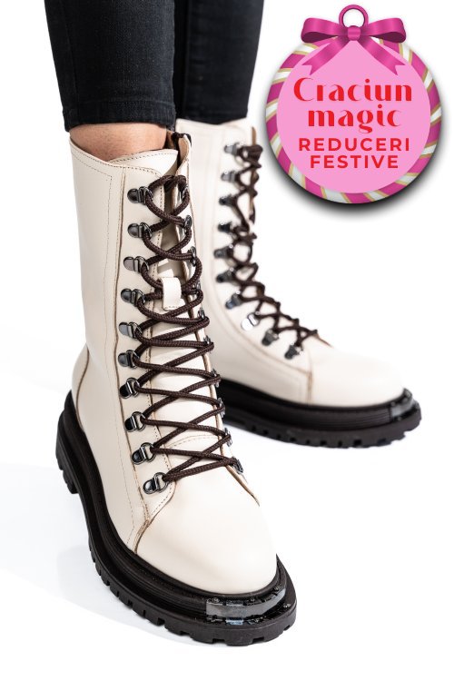 Ghete dama piele naturala  bej 2s7732-037np