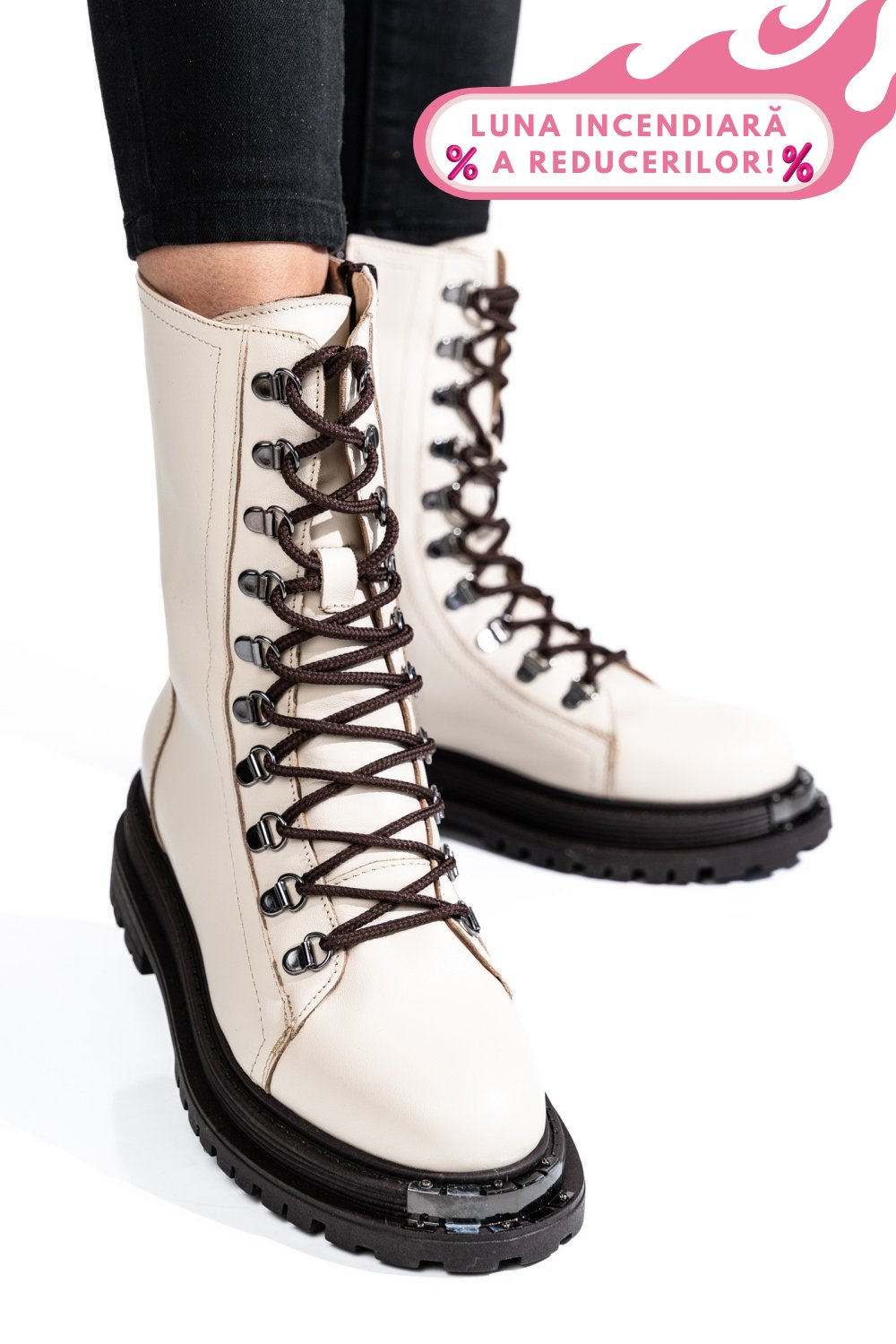 GHETE DAMA PIELE NATURALA  BEJ 2S7732-037NP