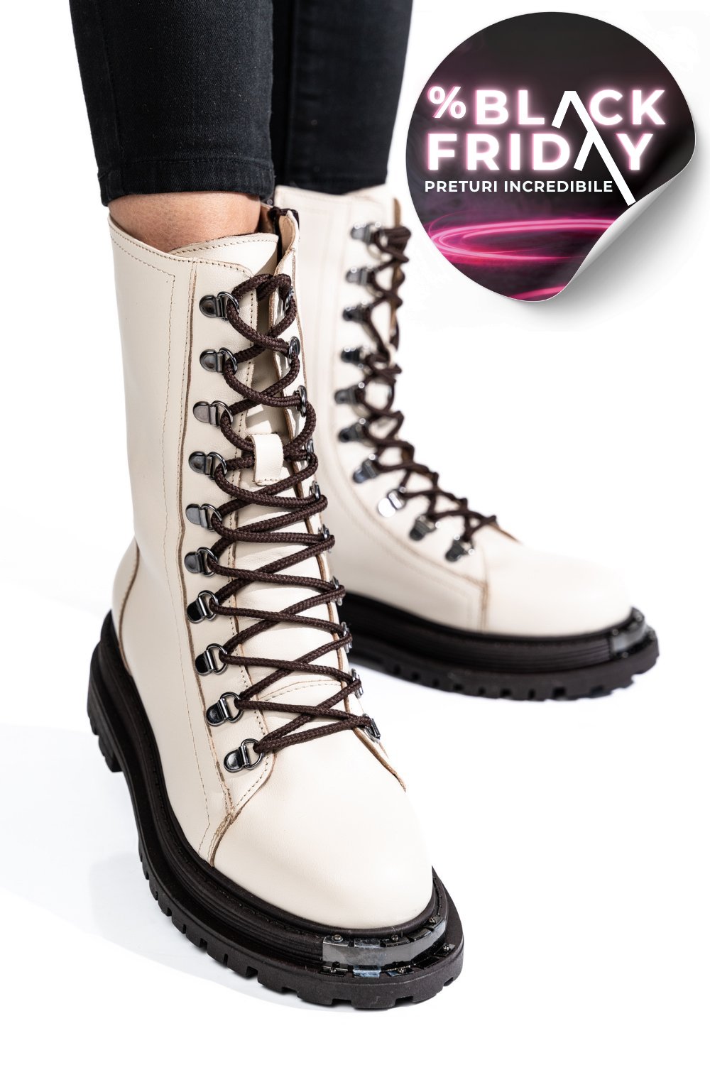 GHETE DAMA PIELE NATURALA  BEJ 2S7732-037NP