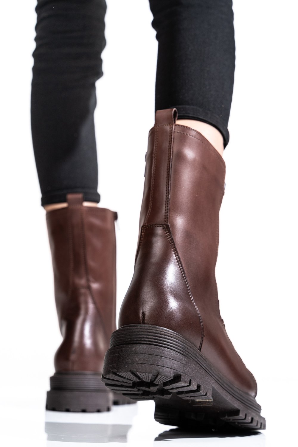 GHETE DAMA PIELE NATURALA MARO INCHIS 2S7732-037NP