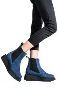 GHETE DAMA DE IARNA PIELE NATURALA INTOARSA BLEUMARIN 2S7700