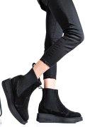 GHETE NEGRE PIELE NATURALA INTOARSA 2S7700