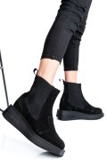 GHETE NEGRE PIELE NATURALA INTOARSA 2S7700
