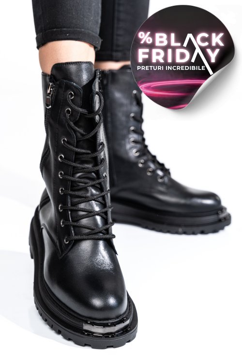 Ghete femei piele naturala negre 2s7732-036np