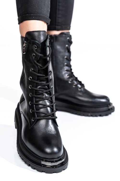 Ghete femei piele naturala negre 2s7732-036np