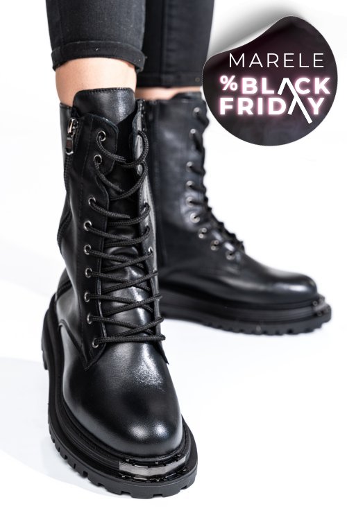 Ghete femei piele naturala negre 2s7732-036np