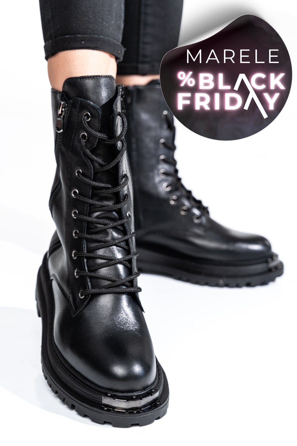 GHETE FEMEI PIELE NATURALA NEGRE 2S7732-036NP