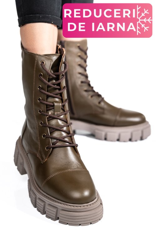 Ghete femei piele naturala khaki 2s7732-048np
