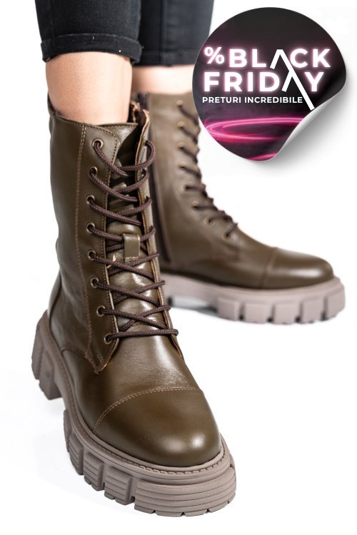 Ghete femei piele naturala khaki 2s7732-048np